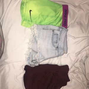 3 shorts!! Nike and Forever 21